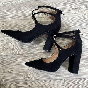 Maurices Black Suede Tiffany Heels